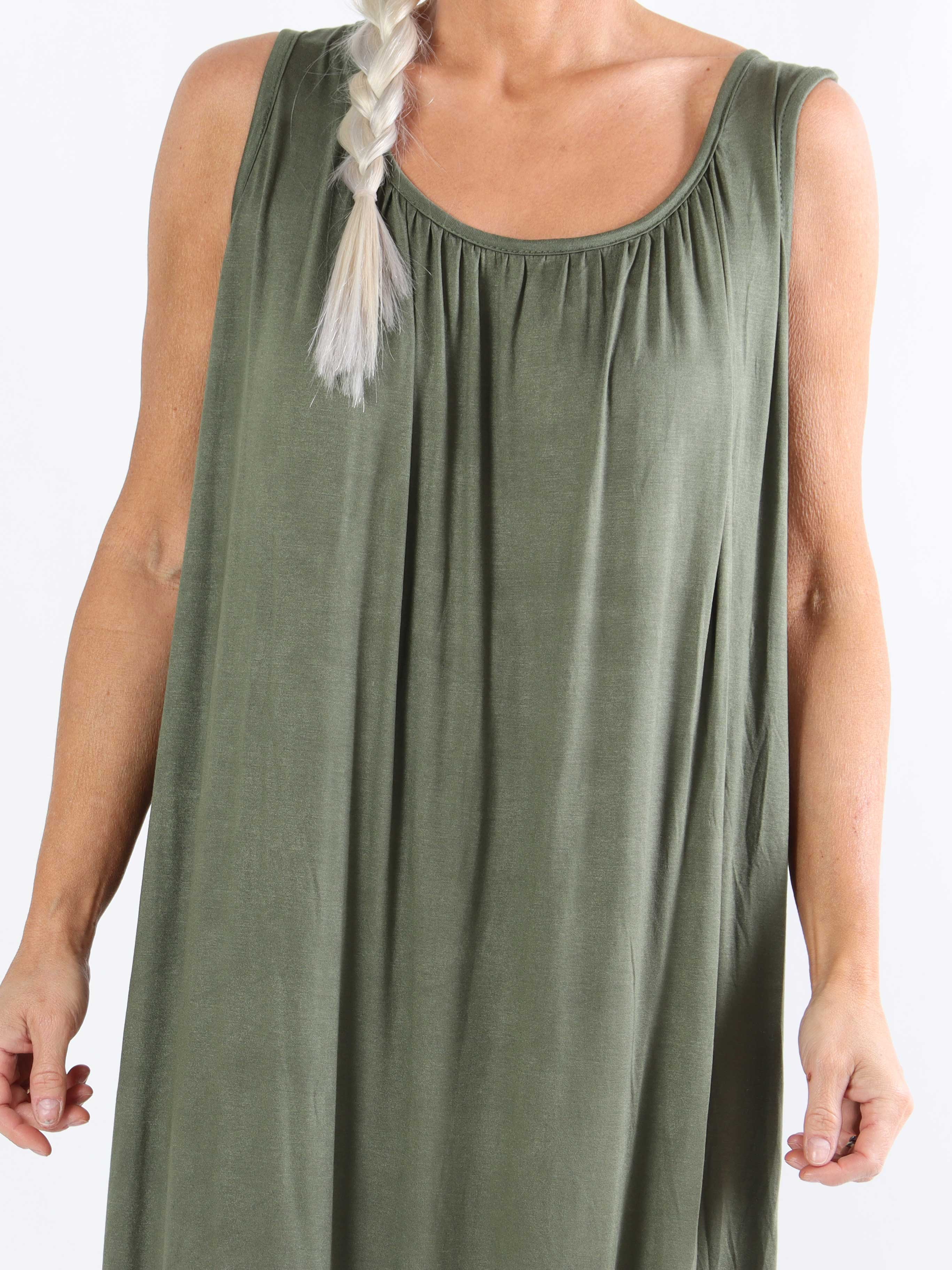 Miracle Sleeveless Dress - Basic klänning i viskos med resår nedtill